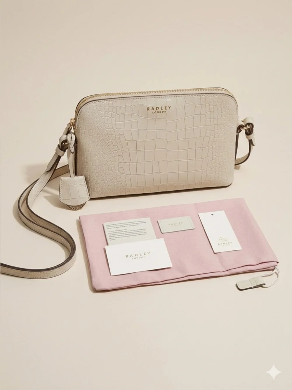 RADLEY LONDON Liverpool Street Croc-Embossed Crossbody Bag with Dust Bag